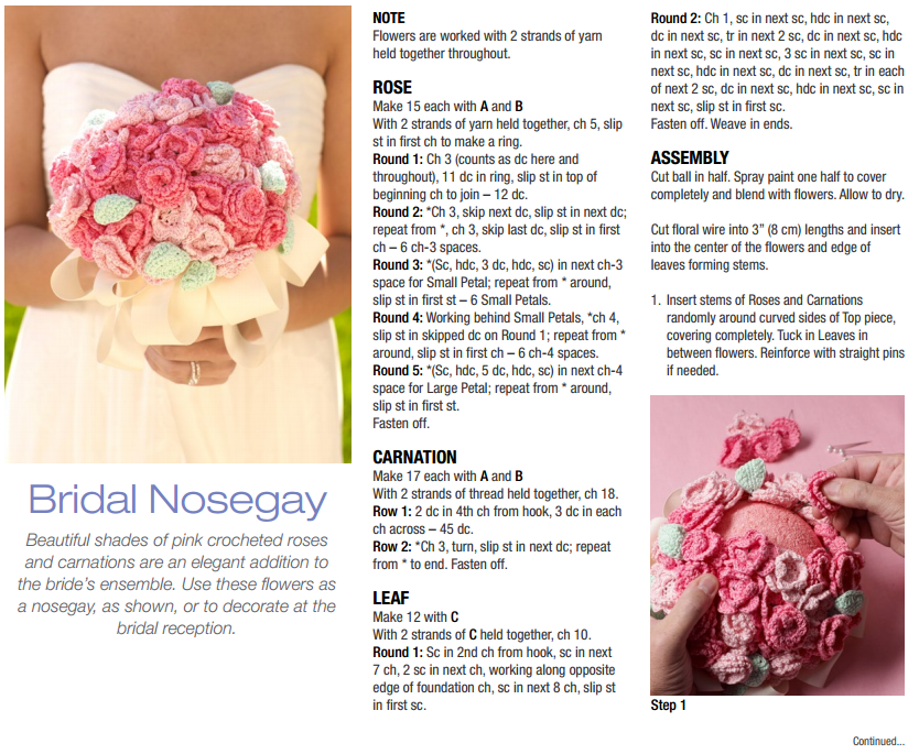 Crochet Bridal Nosegay Bouquet 1