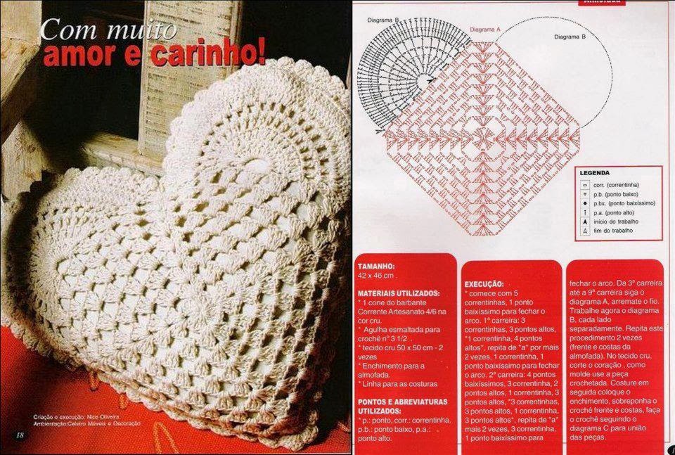 heart pillow crochet