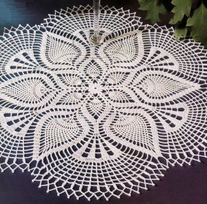 Crochet Pattern Of Beautiful Lace Doily Using White Cotton Thread