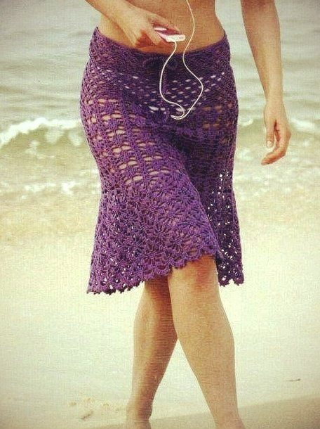 Crochet beach skirt