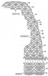 Lace bolero crochet diagram 2