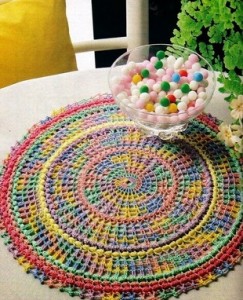 Multi-Colored Crocheted Doily