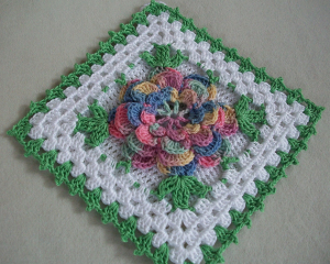big square with flower crochet
