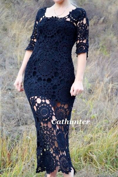 black crochet dress 1