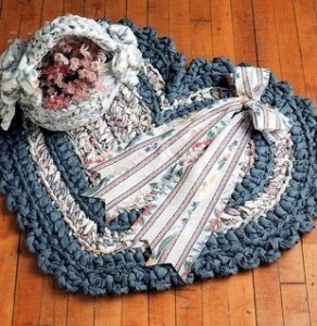 crochet heart shaped rug pattern
