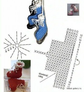 crochet ice skates ornaments