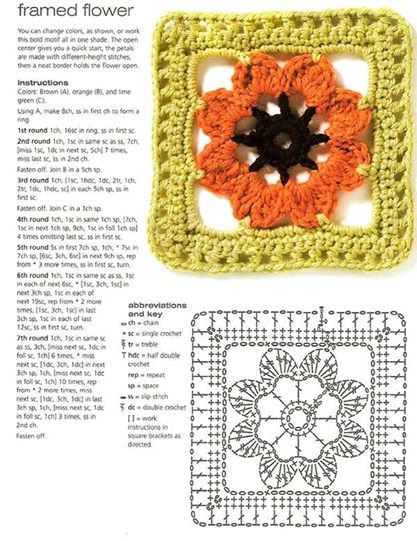 framed flower crochet