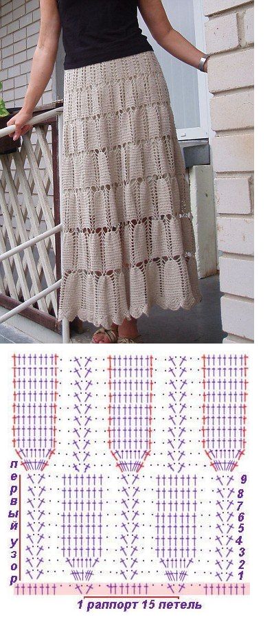 long crochet skirt