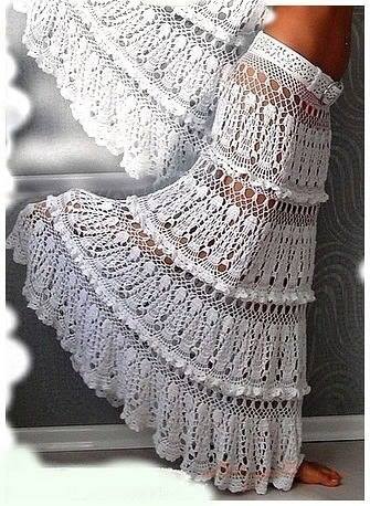 long crochet skirt