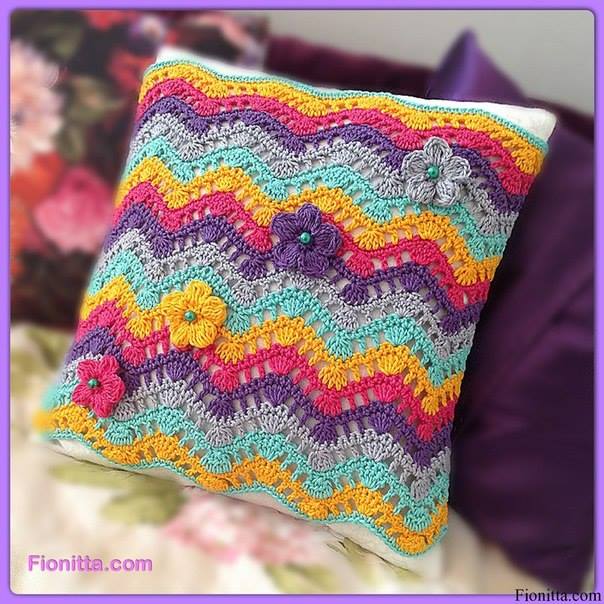 ripple pillow crochet