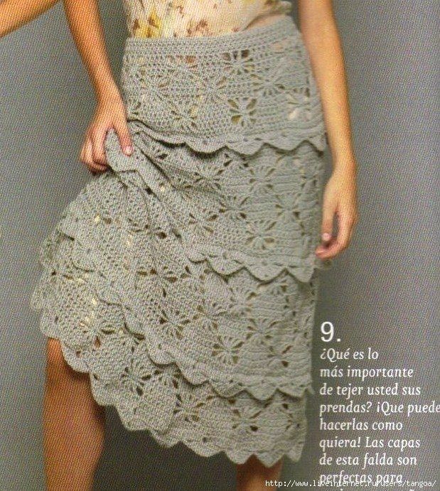 ruffled crochet skirt