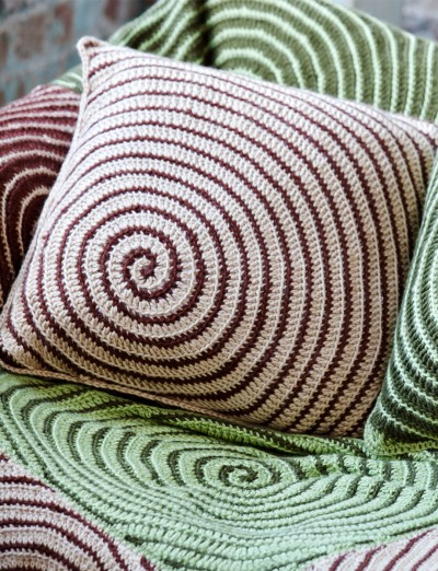 vortex afghan crochet pillow