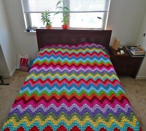 Granny Cheveron afghan 1