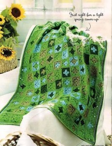 Green Little granny crochet