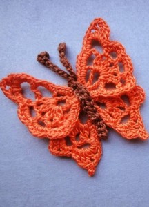 Knitting crochet butterfly