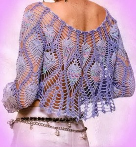 Pineapple Lace Bolero Crochet Pattern back