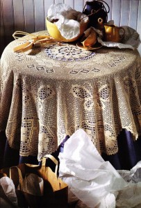 Pretty Crochet Tablecloth with Butterflies