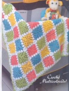 colorful granny square baby blanket crochet