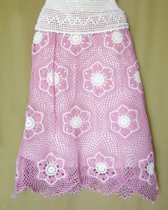 flower mesh skirt crochet pattern