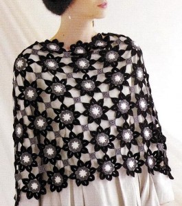 flower motif shawl crochet free pattern