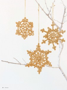 gold crochet oranment christmas