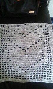 heart crochet panel