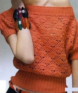 off the shoulder crochet weater