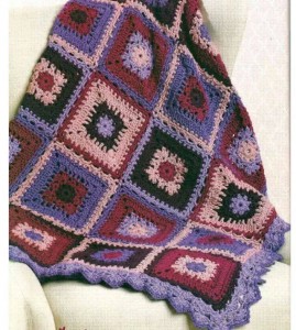 pretty square blanket motif rochet