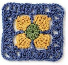sunflower-crochet-square