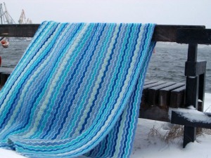 blue waves crochet blanket