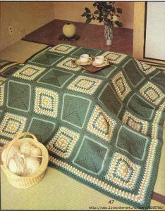 granny and crochet squares blanket