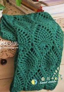 pineapple stitch scarf pattern