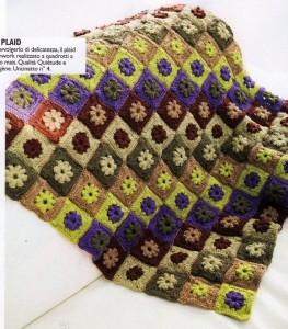 bobbled flower square afghan crochet pattern