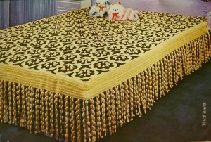 flower motif blanket with fringing