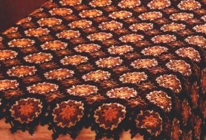plaid multi edged flower crochet blanket 1