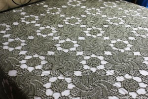 swirls crochet bedspread blanket pattern detail
