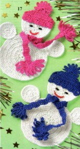 Cute Crochet Snowmen Applique