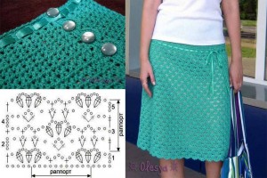 Aqua crohcet skirt