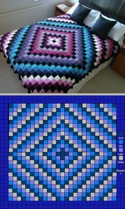Patchwork Crochet Free Pattern Diamond Design 1