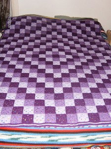 Patchwork Crochet Free Pattern Diamond Design purple