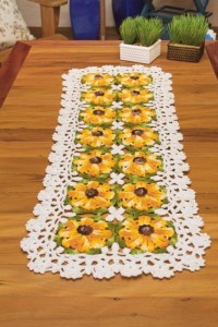 yellow flower table runner