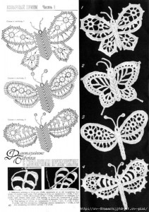 A collection of crochet  patterns Irish lace butterflies 3
