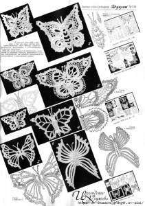 A collection of crochet  patterns Irish lace butterflies