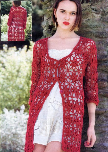 Long Red Crochet Vest/Cardigan Pattern ⋆ Crochet Kingdom