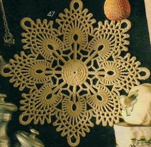 Peacock crochet motif doily