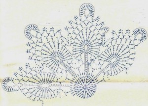 Peacock crochet motif doily diagram