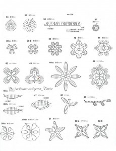 Small Botanical Crochet Motif Patterns diagram