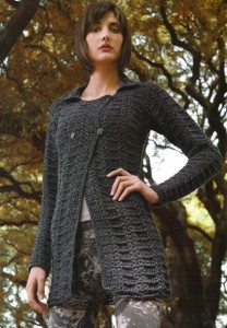 black textured crochet cardigan pattern