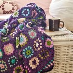 I like the purple in this Granny Square crochet blanket