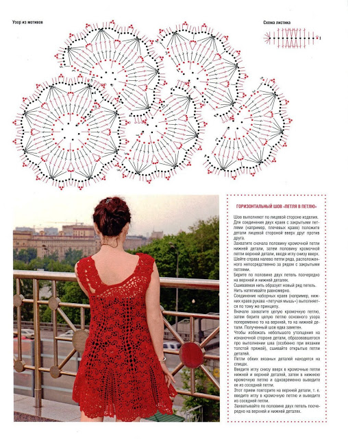 Red Circular Motif Dress Pattern 2